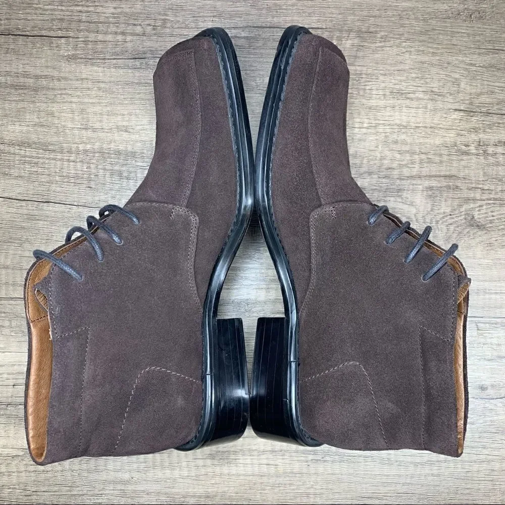 Borgesi Beverly Hills Collection~NWOT~Brown Suede Ankle Boots~Size:42‎